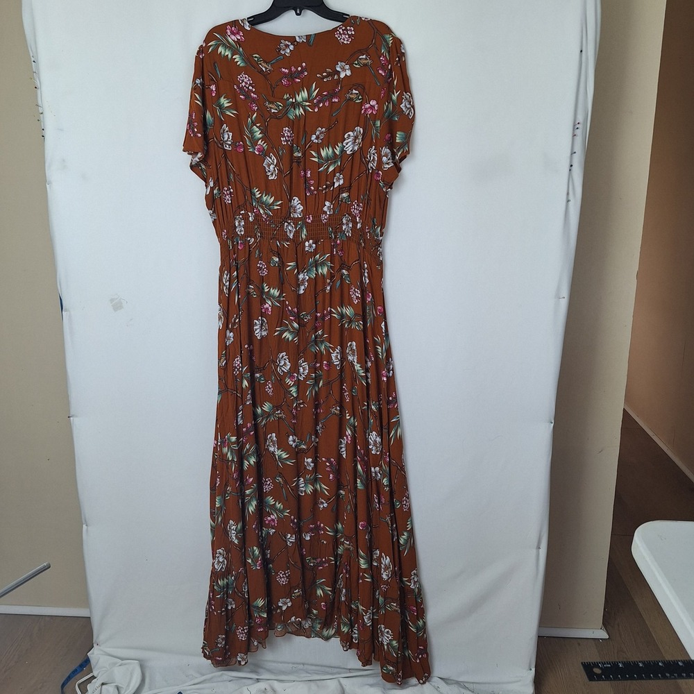 Dress Cottagecore Maxi Floral Boho Bohemian Short Sleeve Resortwear Plus 4XL - Picture 3 of 16